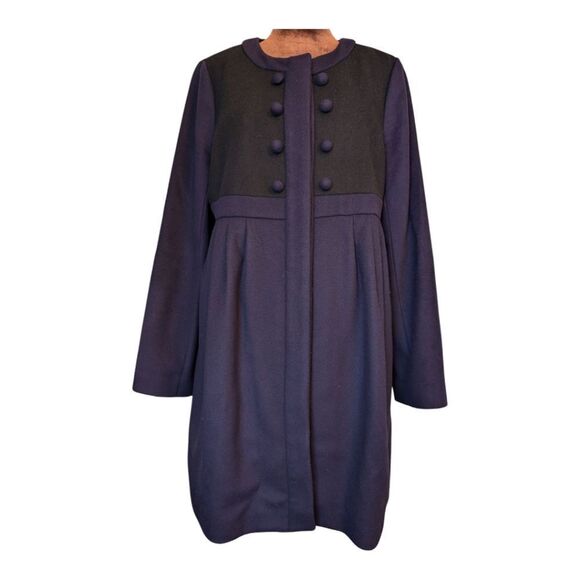 Tara Jarmon Paris eggplant color empire waist collarless feminine coat 44EU/10us - Picture 13 of 13